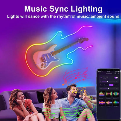 Neon LED Strip Light with Music Sync 1/2/3M