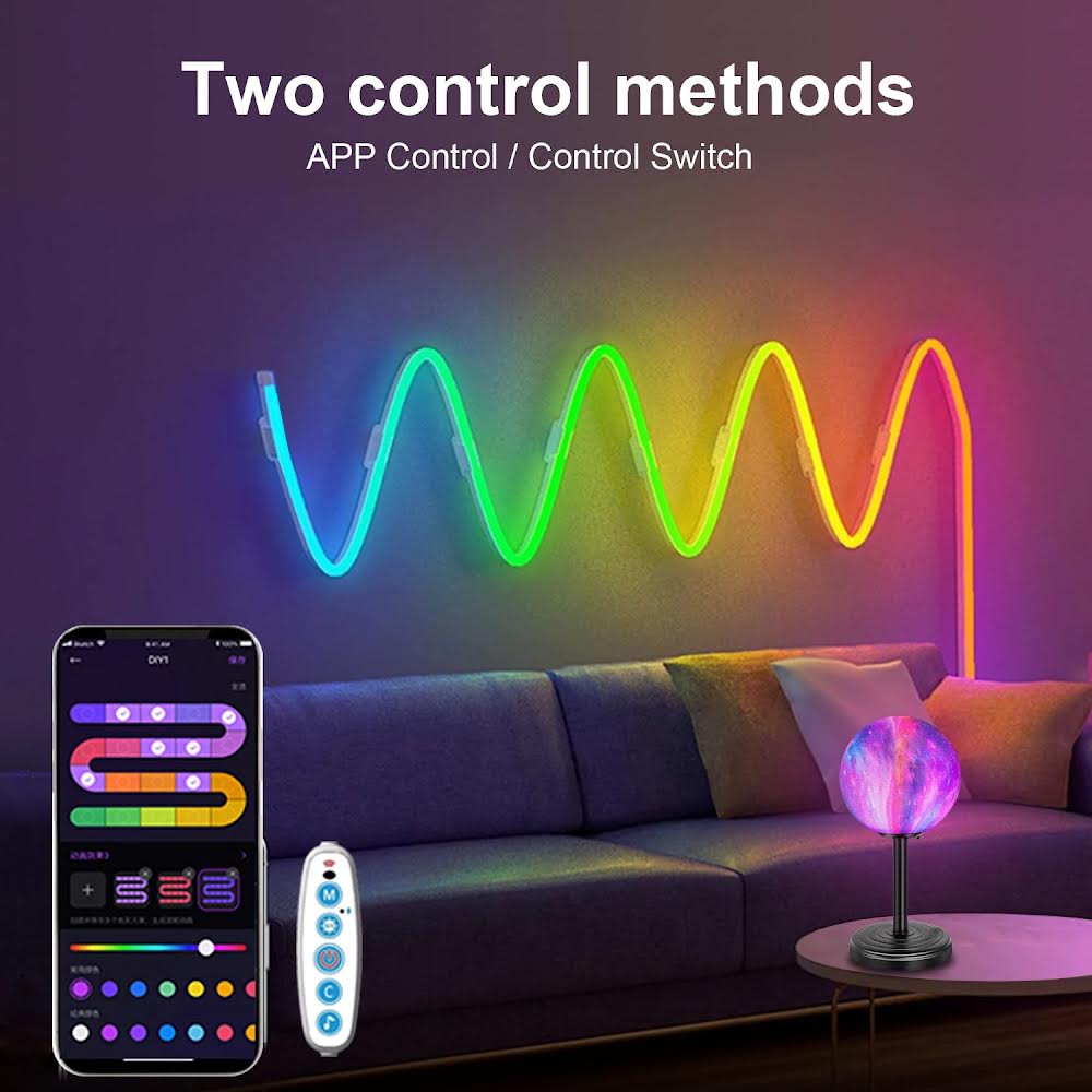 Neon LED Strip Light with Music Sync 1/2/3M