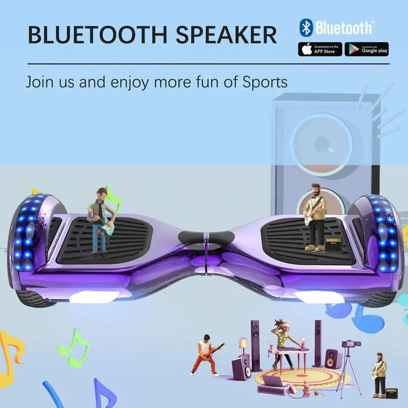 Ultimate Hoverboard for Kids and Teens: 6.5” Wheels, Bluetooth Speaker, and Dazzling LED Lights