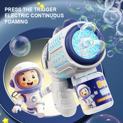 Astronaut Electric light up Bubble Gun