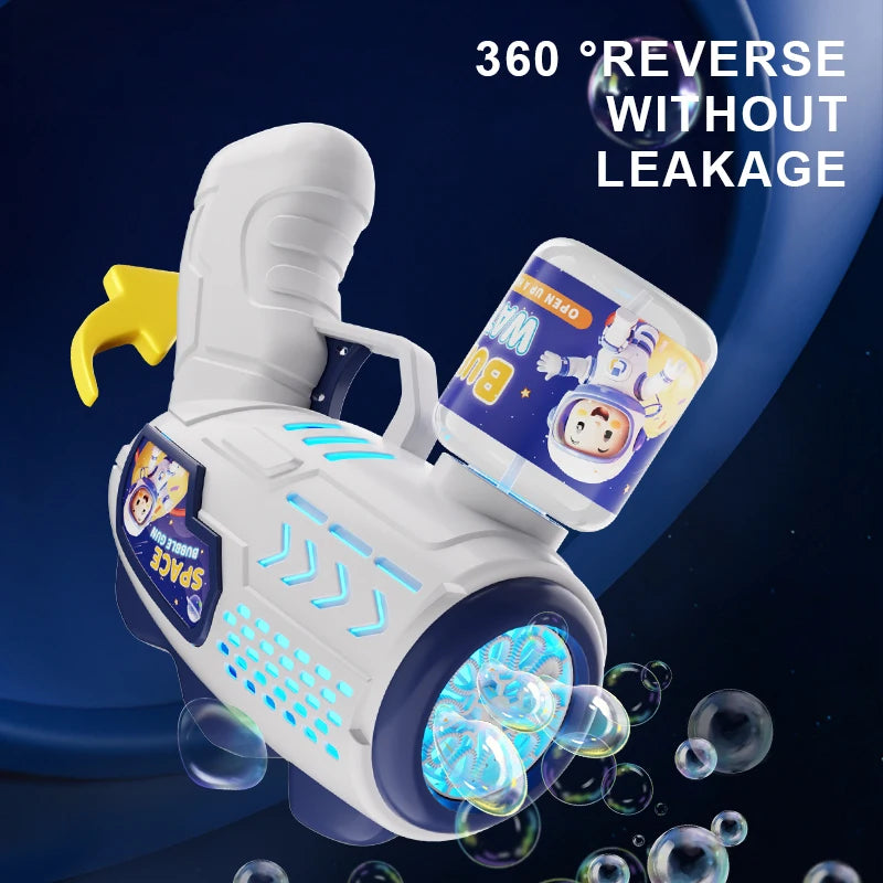 Astronaut Electric light up Bubble Gun